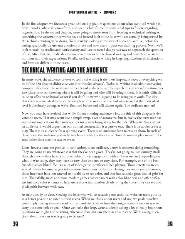 Open Technical Writing - New Page